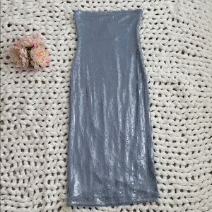 Abercrombie & Fitch NWT Blue Sequin Midi Dress M